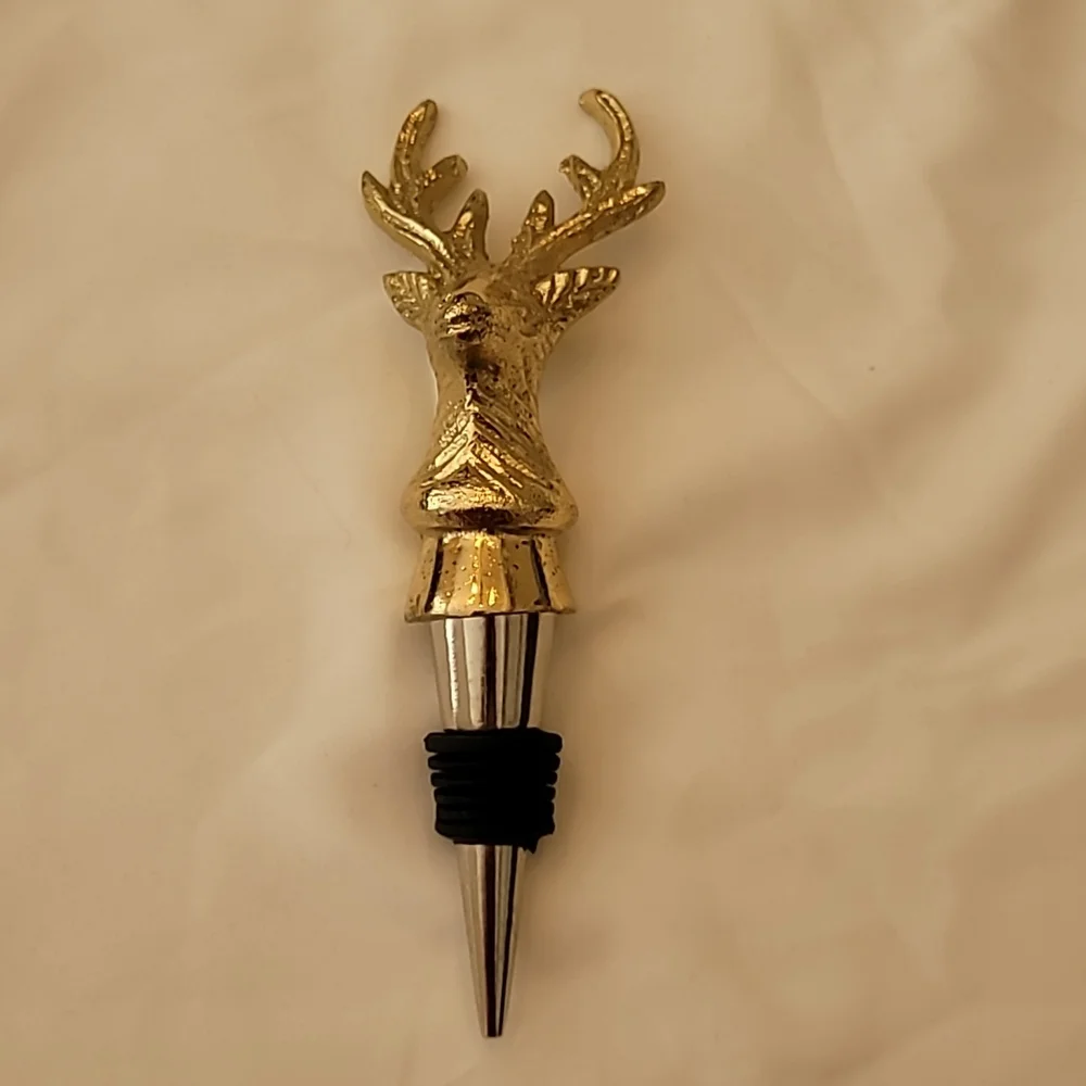 Pier 1 imports gold Stag wine bottle stopper